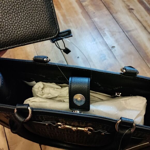 Anne Klein purse tote handbag black brown new signature gift new tags wallet - Picture 7 of 16